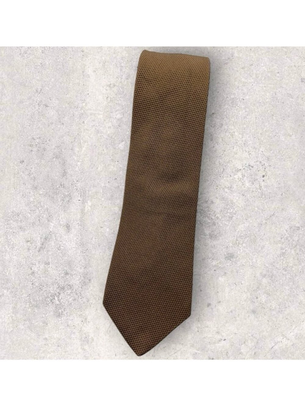 CERRUTI Silk Tie FRANCE Solid Brown W:3.7" EUC